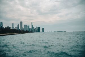 Windy and stormy skies over Chicago
